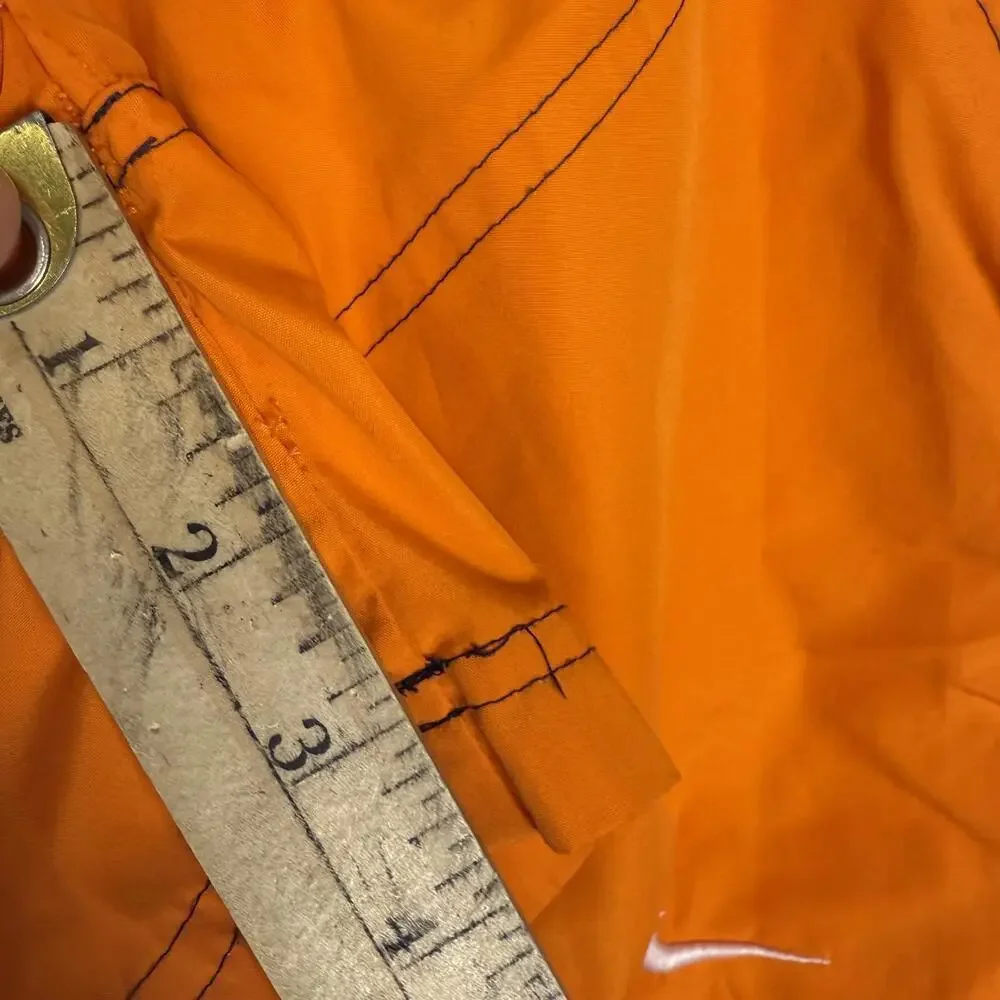 Nike Mens Swim Trunks XL Orange Elastic Drawstring Waist Pockets Mesh Lined
